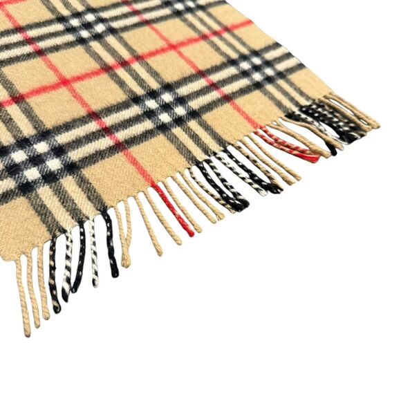 Burberrys of London Cashmere Scarf Beige Classic Nova Check 52” Long x 12” Wide - Picture 7 of 7
